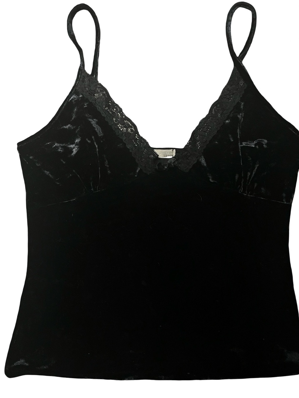 Vintage Sirens black laced crush velvet feel v plunge sweetheart fairy